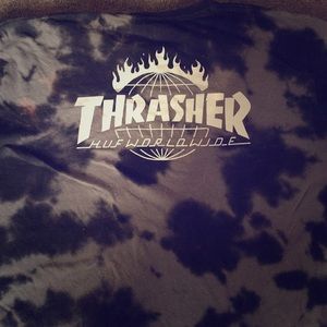 HUF x Thrasher TDS Black Crystal Wash T-Shirt